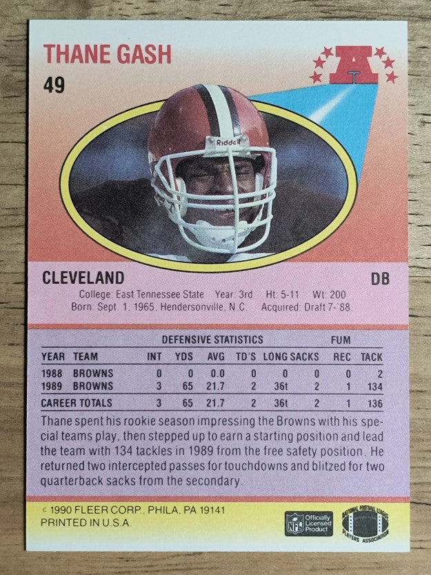 1990 Fleer #49 Thane Gash RC