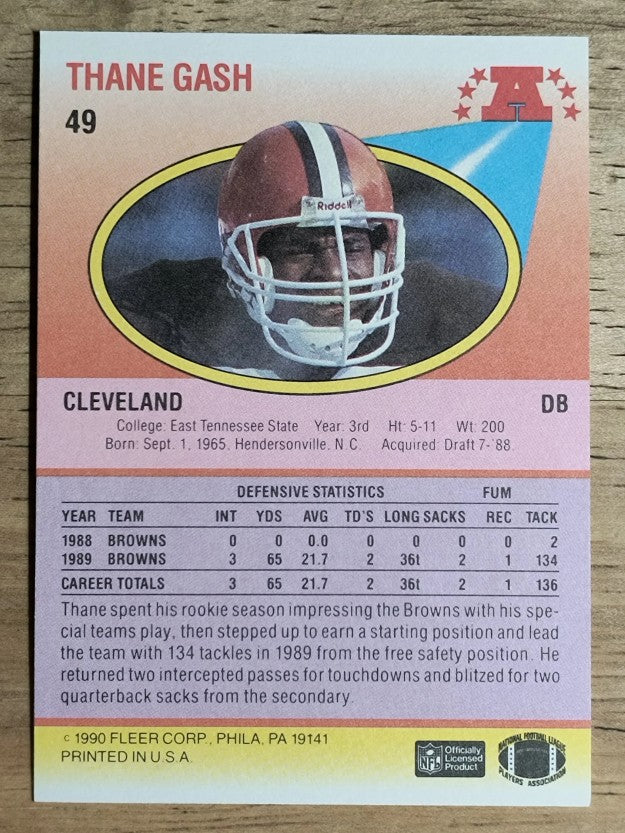 1990 Fleer #49 Thane Gash RC