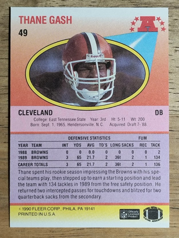 1990 Fleer #49 Thane Gash RC