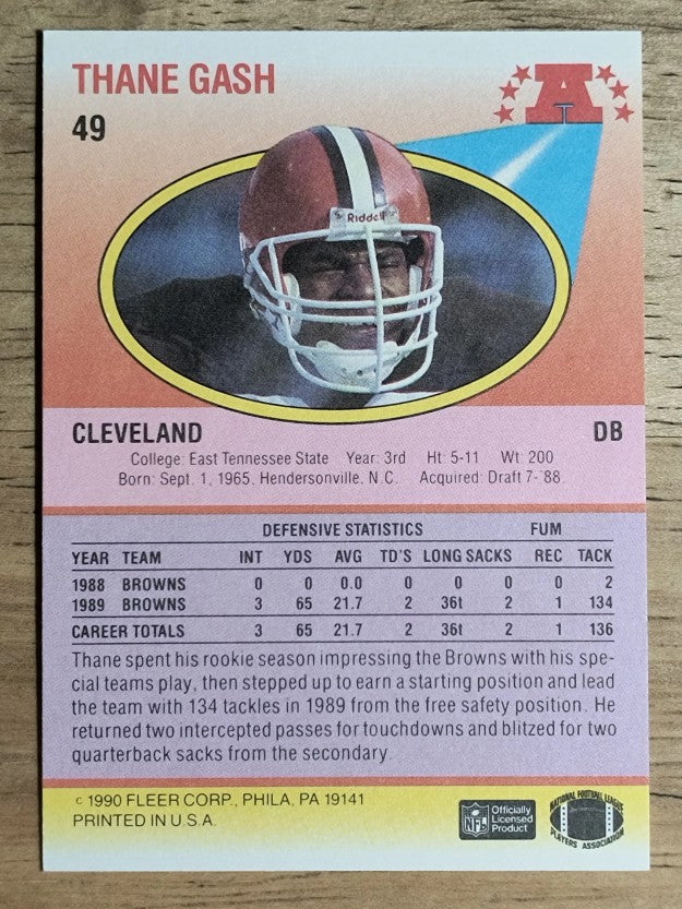 1990 Fleer #49 Thane Gash RC