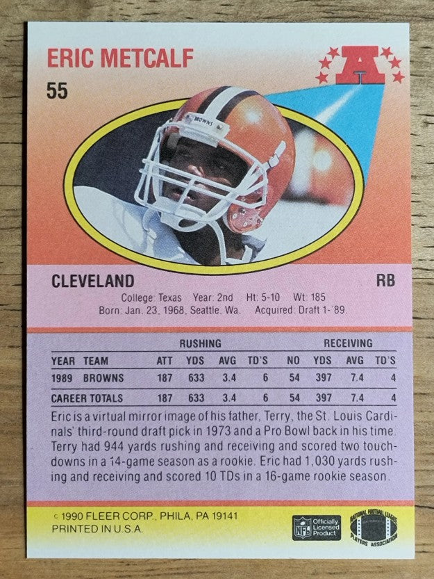 1990 Fleer #55 Eric Metcalf