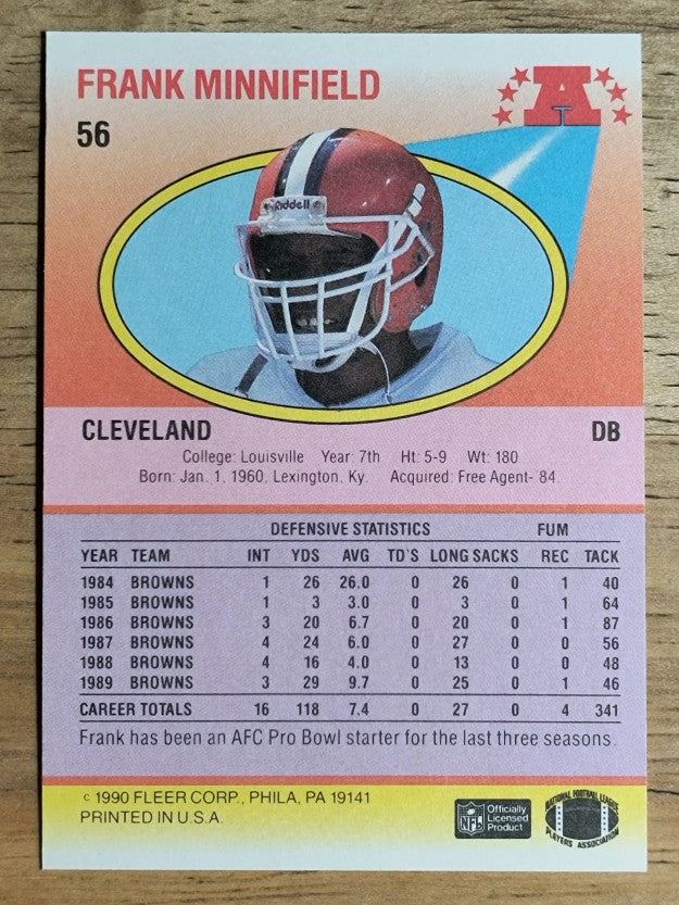 1990 Fleer #56 Frank Minnifield