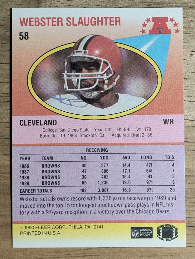 1990 Fleer #58 Webster Slaughter