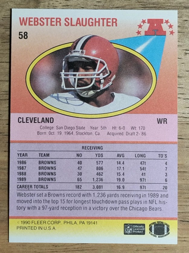 1990 Fleer #58 Webster Slaughter