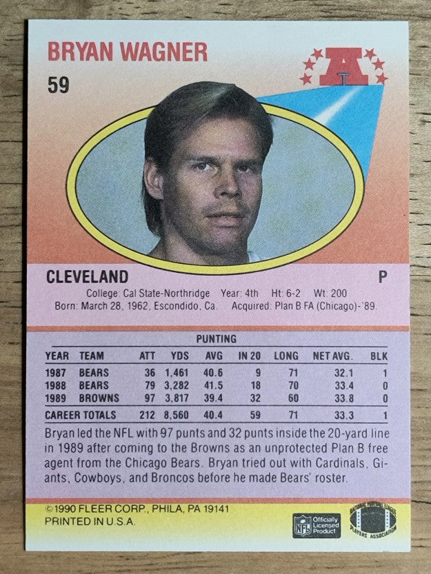 1990 Fleer #59 Bryan Wagner