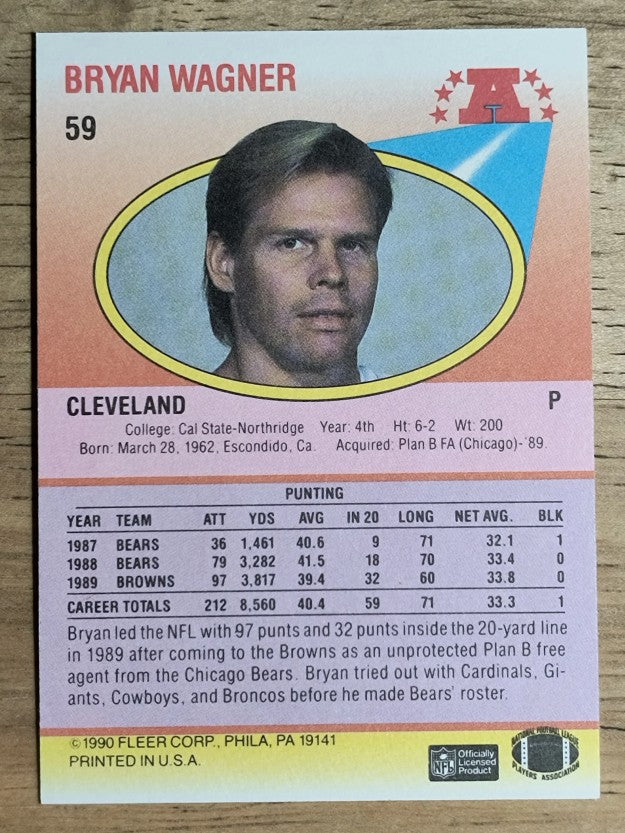 1990 Fleer #59 Bryan Wagner