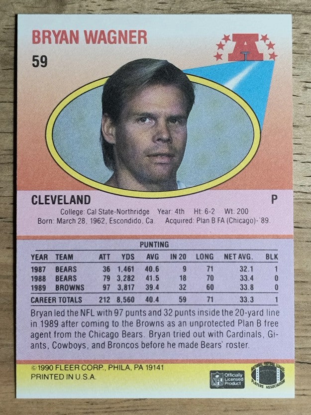 1990 Fleer #59 Bryan Wagner