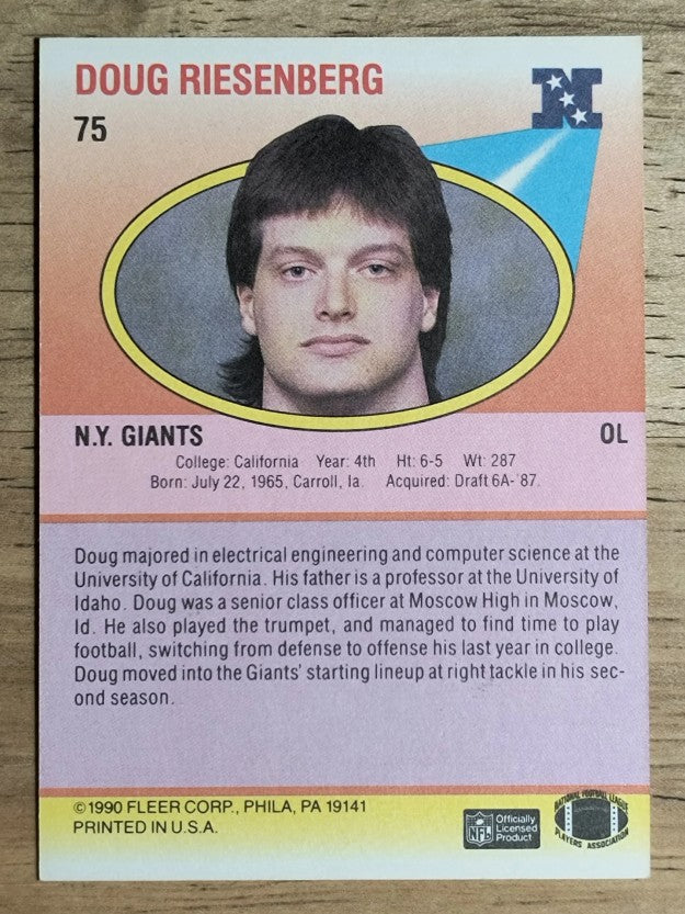 1990 Fleer #75 Doug Riesenberg RC