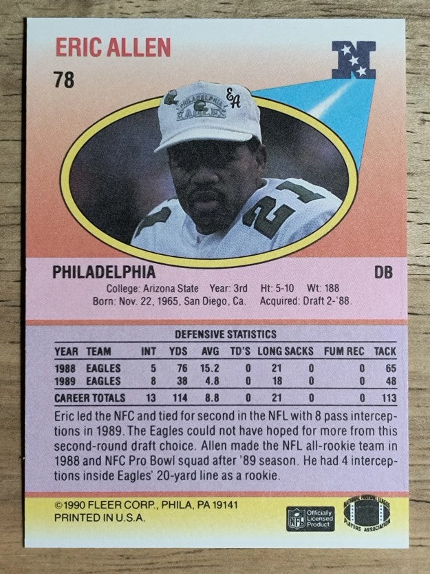 1990 Fleer #78 Eric Allen