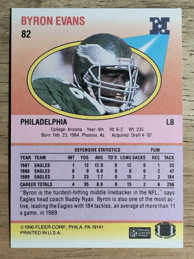 1990 Fleer #82A Byron Evans ERR RC