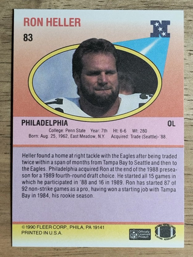 1990 Fleer #83A Ron Heller RC ERR