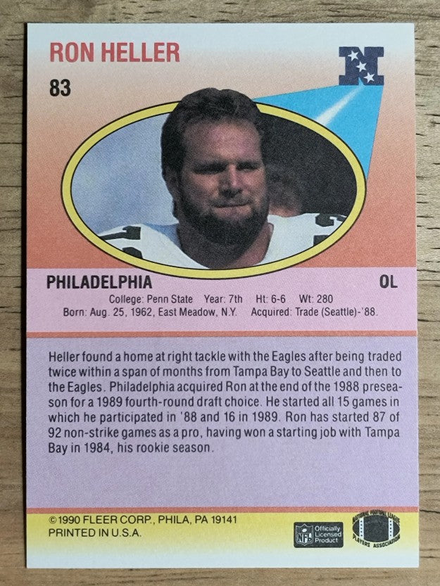 1990 Fleer #83A Ron Heller RC ERR