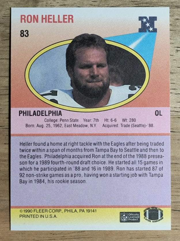1990 Fleer #83A Ron Heller RC ERR