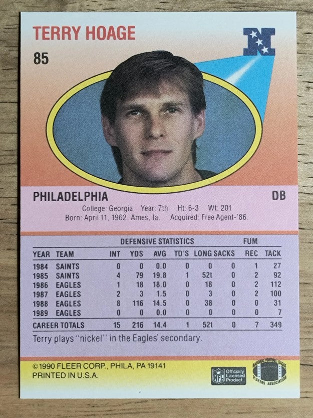 1990 Fleer #85 Terry Hoage RC