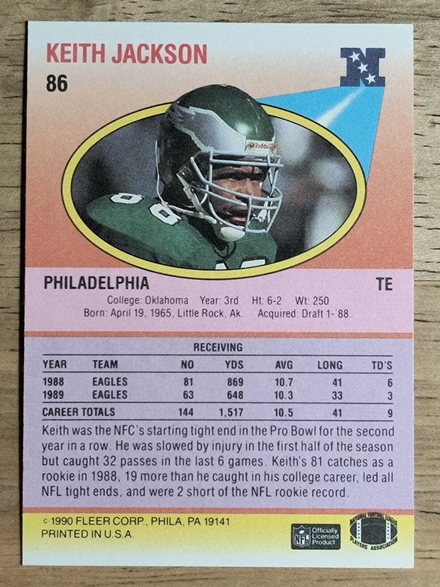 1990 Fleer #86 Keith Jackson