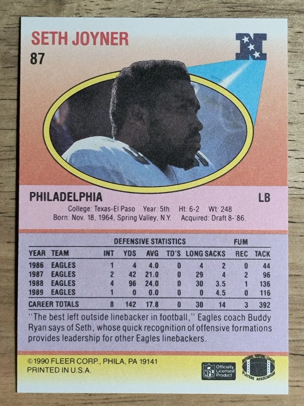 1990 Fleer #87 Seth Joyner