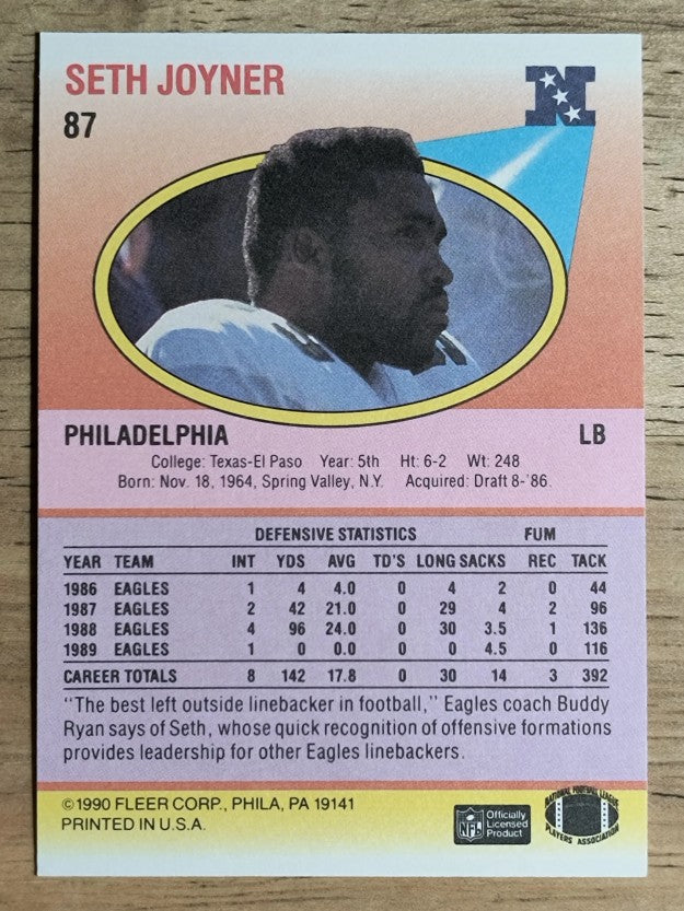 1990 Fleer #87 Seth Joyner