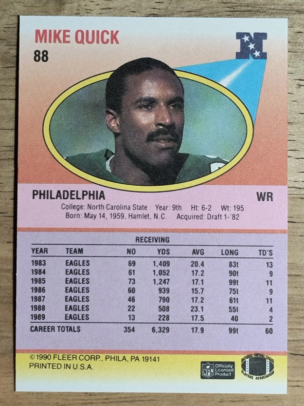 1990 Fleer #88 Mike Quick