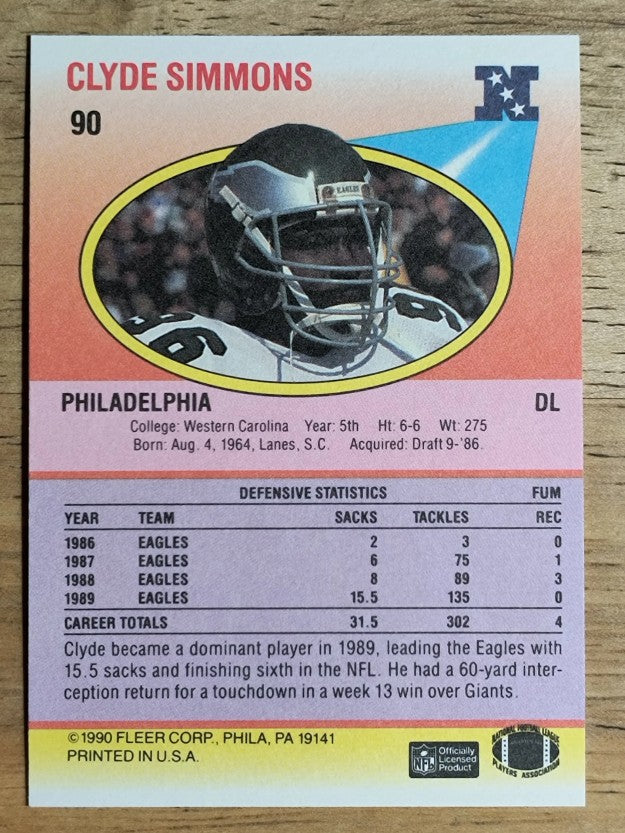 1990 Fleer #90 Clyde Simmons