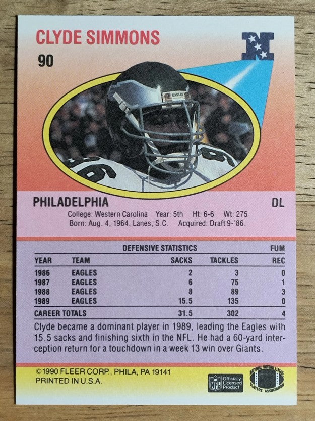 1990 Fleer #90 Clyde Simmons