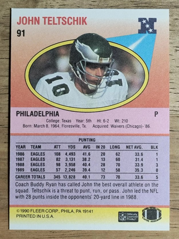 1990 Fleer #91 John Teltschik