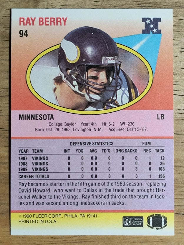 1990 Fleer #94 Ray Berry