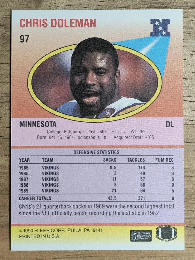 1990 Fleer #97 Chris Doleman