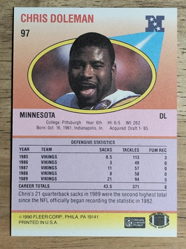1990 Fleer #97 Chris Doleman