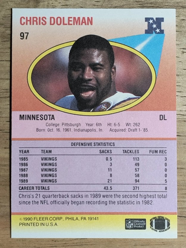 1990 Fleer #97 Chris Doleman