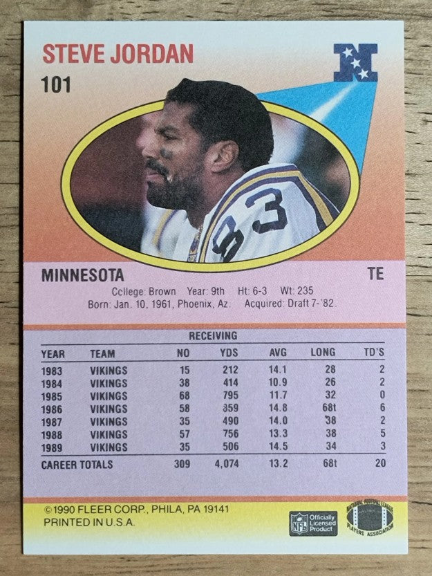1990 Fleer #101 Steve Jordan
