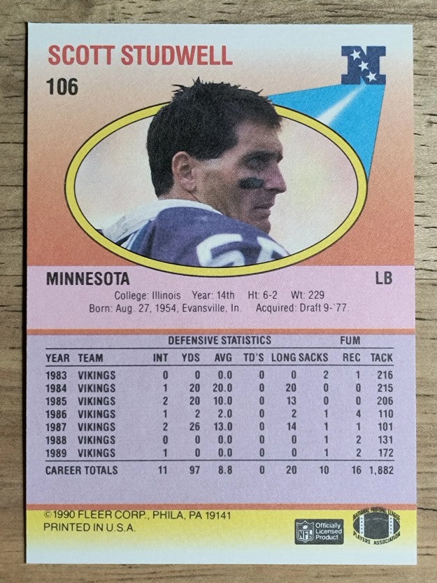 1990 Fleer #106 Scott Studwell