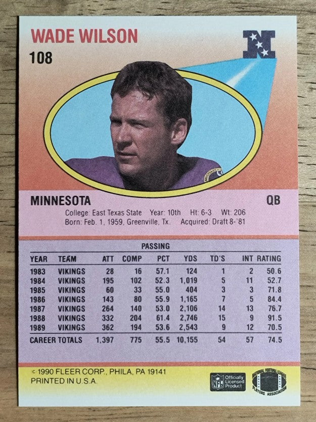 1990 Fleer #108 Wade Wilson