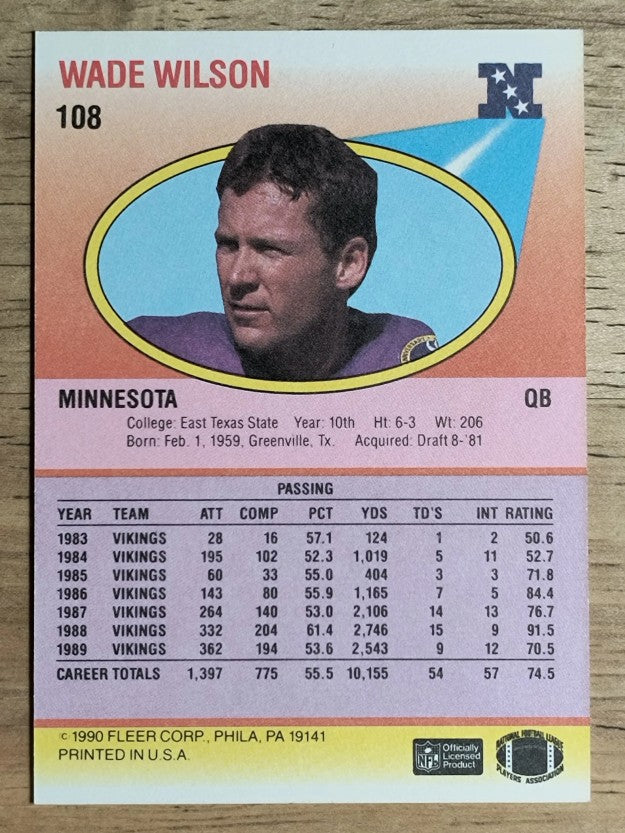 1990 Fleer #108 Wade Wilson