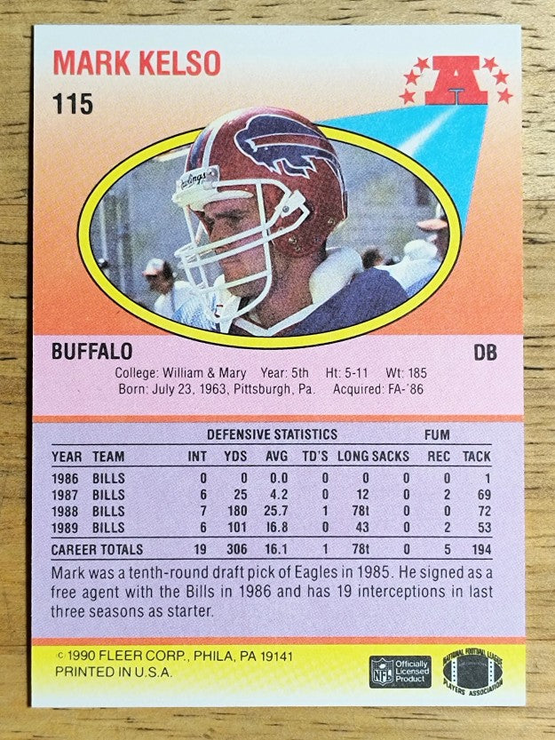 1990 Fleer #115 Mark Kelso