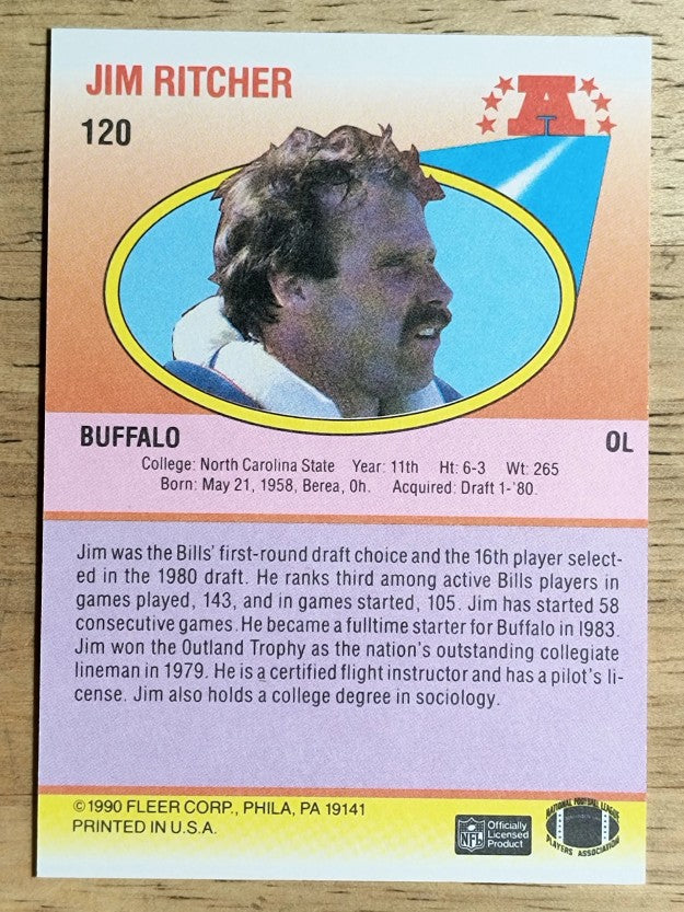 1990 Fleer #120 Jim Ritcher RC