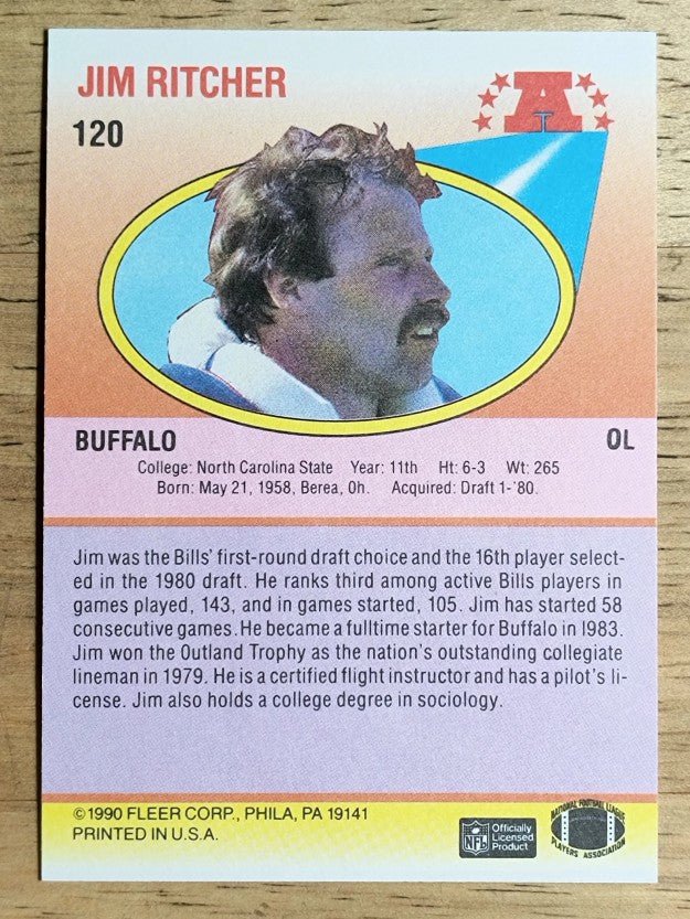1990 Fleer #120 Jim Ritcher RC