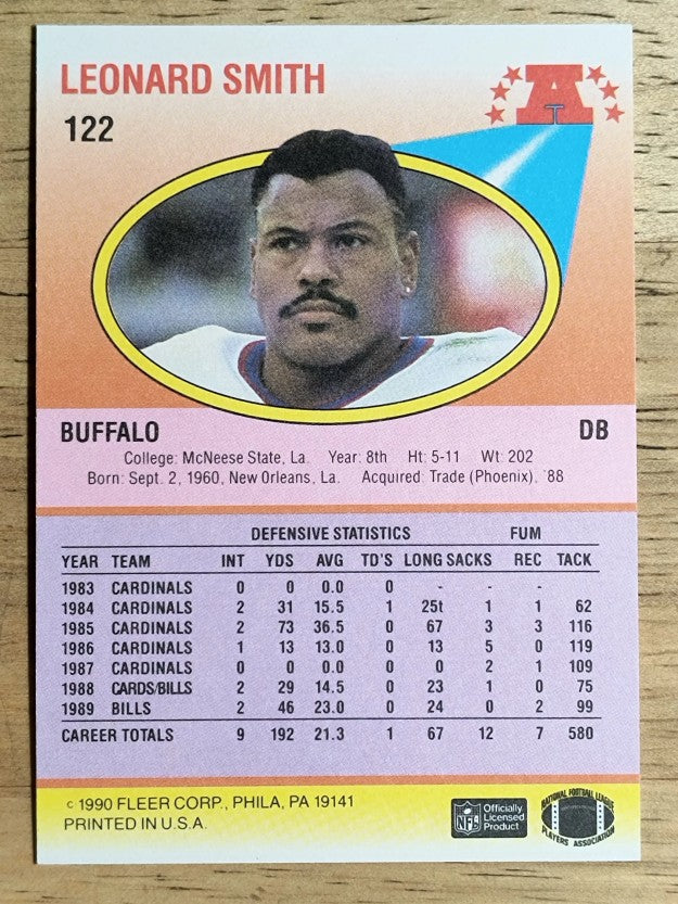 1990 Fleer #122 Leonard Smith