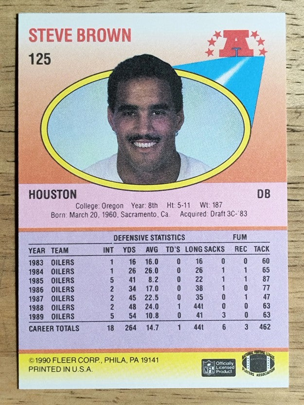 1990 Fleer #125 Steve Brown