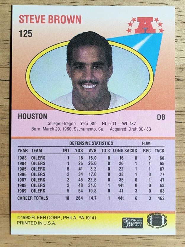 1990 Fleer #125 Steve Brown