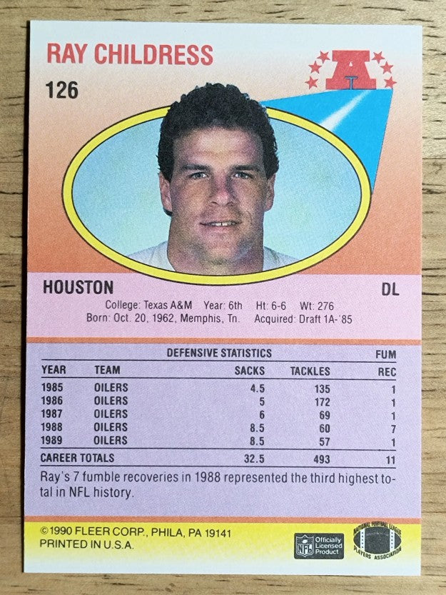 1990 Fleer #126 Ray Childress