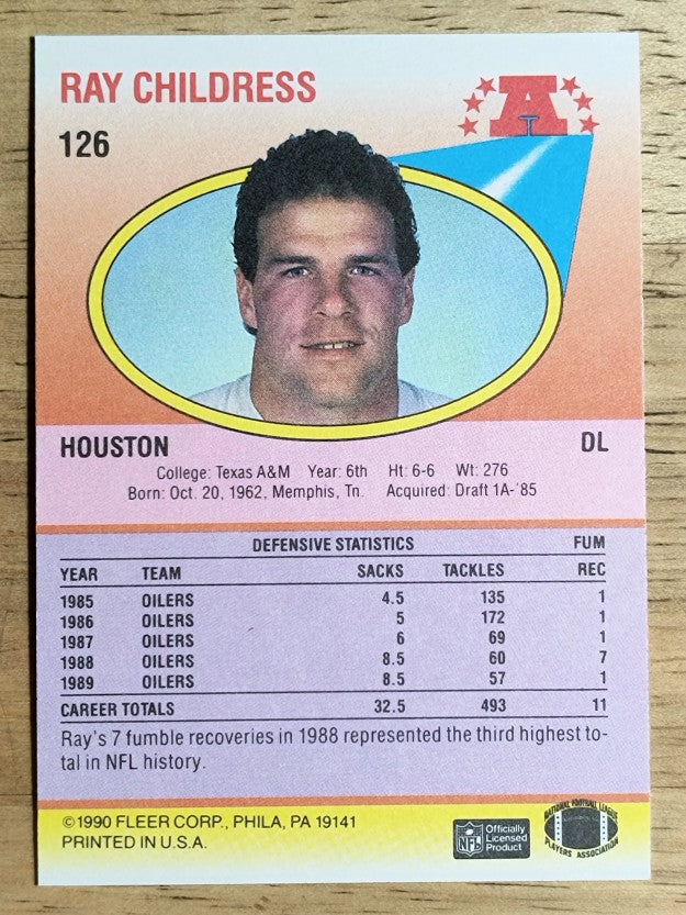 1990 Fleer #126 Ray Childress