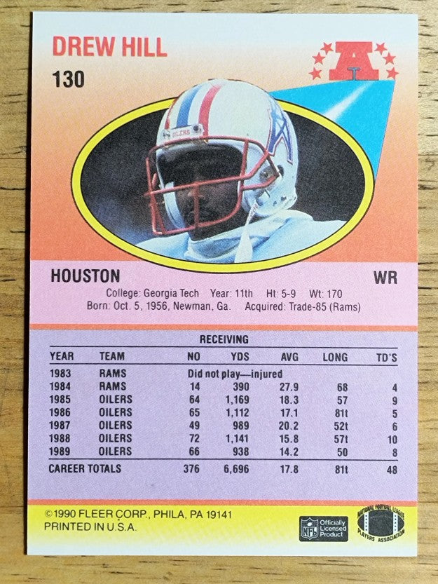 1990 Fleer #130 Drew Hill