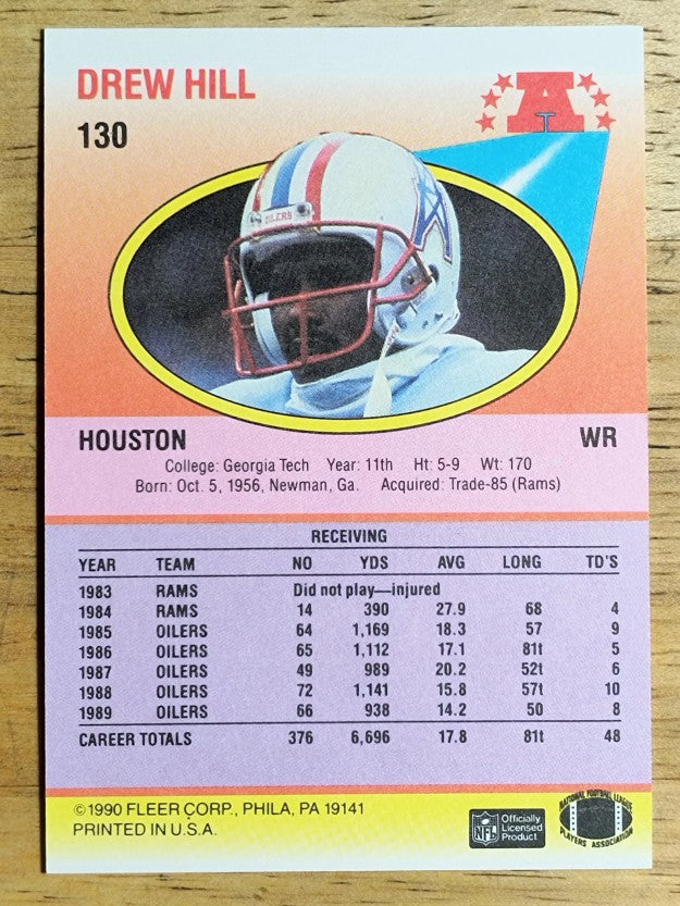 1990 Fleer #130 Drew Hill