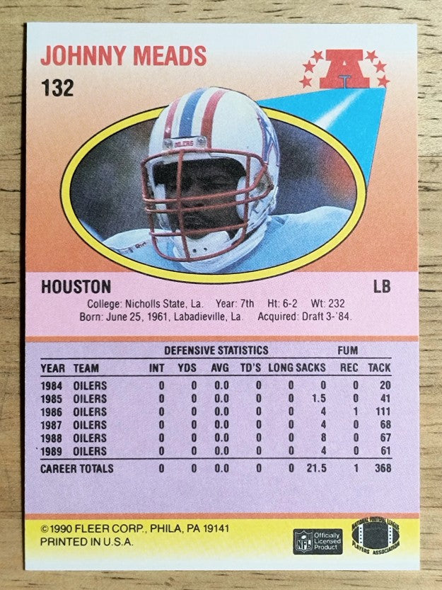 1990 Fleer #132 Johnny Meads