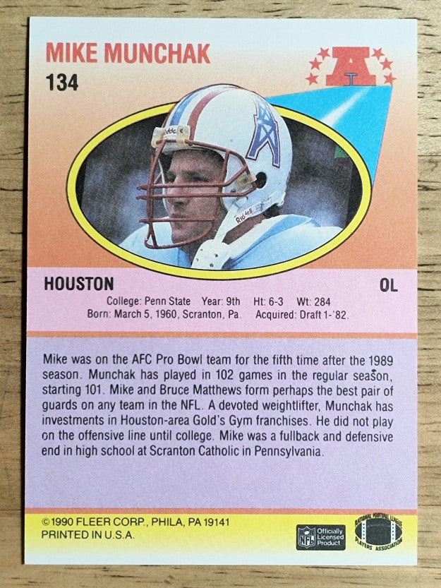 1990 Fleer #134 Mike Munchak