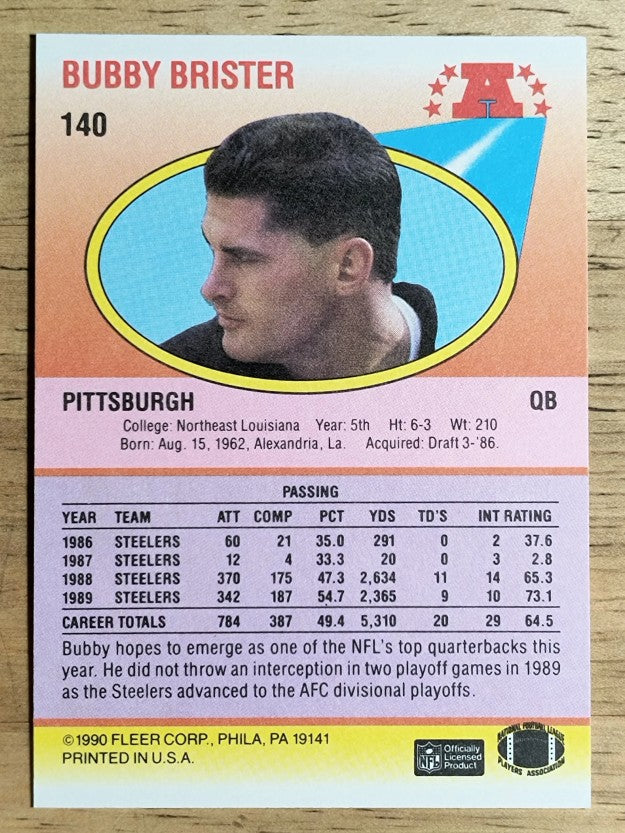 1990 Fleer #140 Bubby Brister