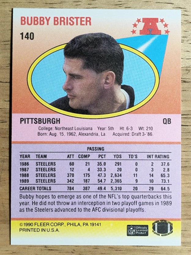 1990 Fleer #140 Bubby Brister