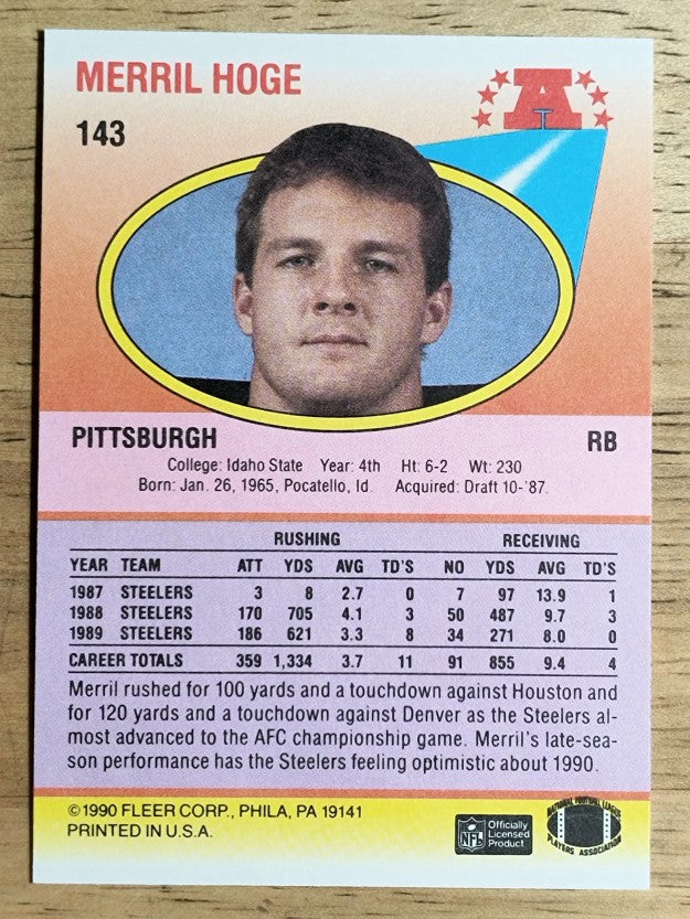 1990 Fleer #143 Merril Hoge