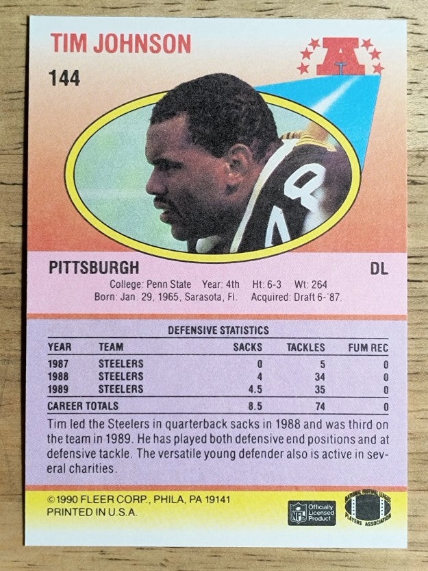 1990 Fleer #144 Tim Johnson