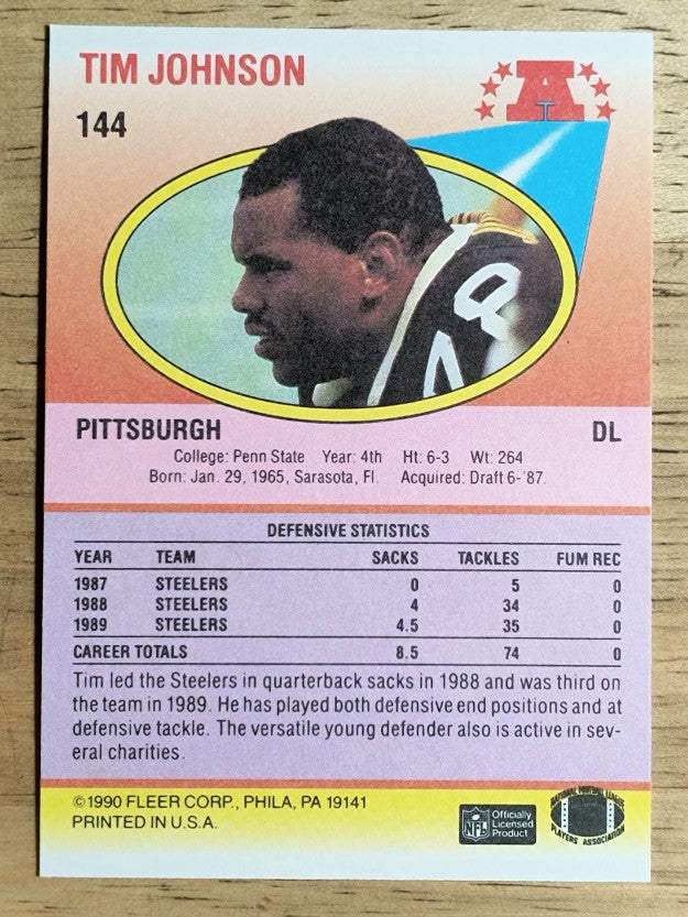 1990 Fleer #144 Tim Johnson